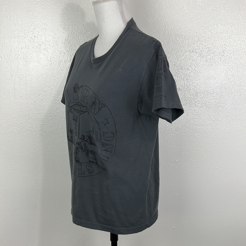 Ahern Rentals Shirt Women Medium Grey Cotton Graphic Short Sleeve Tee Adult - Picture 2 of 10